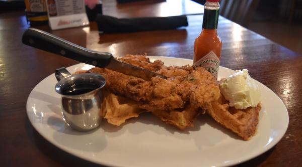 Chicken and Waffles at Champions Bar and Restaurant - Fort Wayne, IN