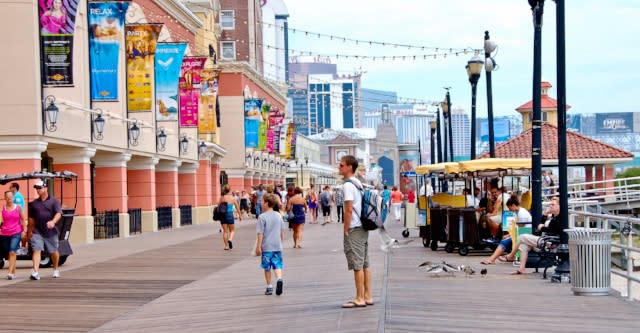 Walking the boardwalk in Atlantic City