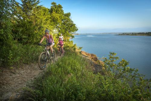 Bicyclists on the Switchgrass trail