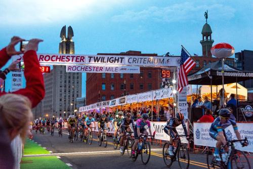 The Finish Line at the Rochester Twilight Criterium