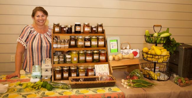 Stacy Mack from M&M Ranch brings an impressive variety to the market including goose eggs! Her smile lights up a room.