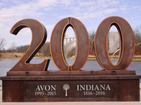 Indiana Bicentennial monument at Avon Town Hall Park