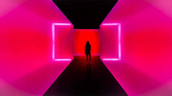 James Turrell light tunnel at MFAH