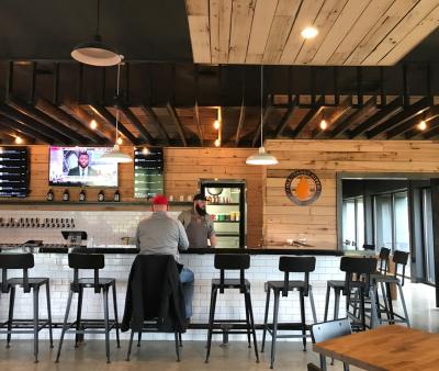 View of bar and taproom at Olentangy River Brewing Co.