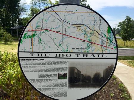 Sign on the B&O Trail at Green Street in Brownsburg.