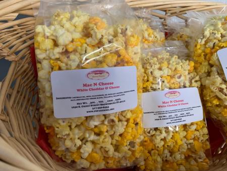 PopAKernal Mac N Cheese flavored popcorn