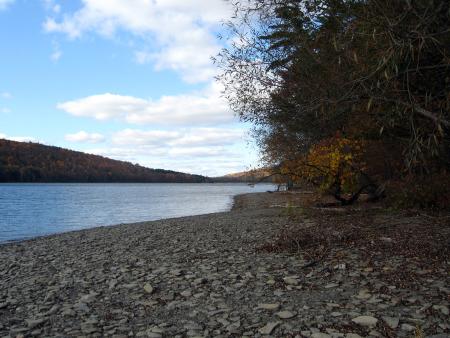 Canadice lake as seen from the shoreline