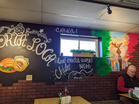 interior mural of la torta loca restaurant in florence ky