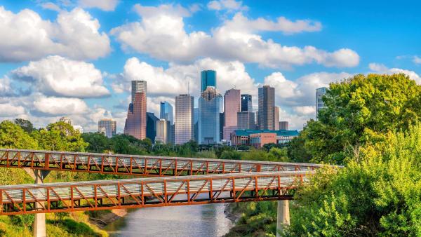 Downtown Houston Skyline over Bayou