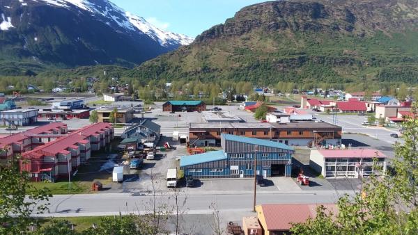 looking town on the town of Valdez from a hill