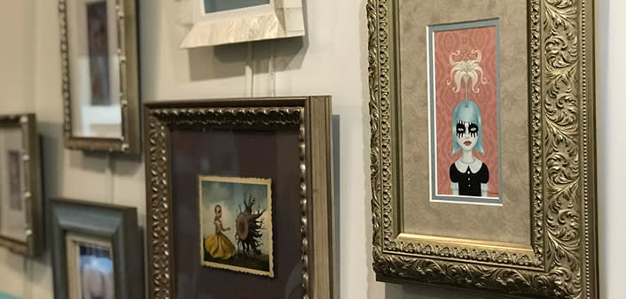 Art on the wall of a local gallery