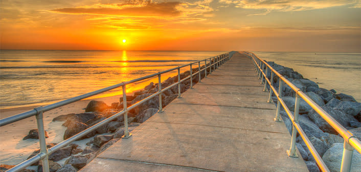 Ponce Inlet Jetty at sunrise