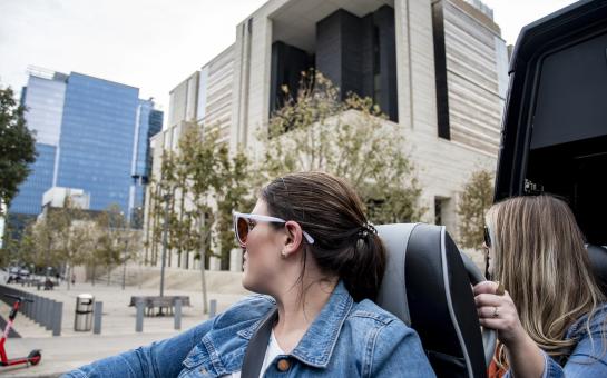 Woman on AO Tours Austin Very Best of Austin Tour - Passing Federal Courthouse