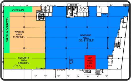 Map of Cruise Terminal 29 first floor layout