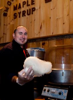 Making Maple Cotton Candy at Smokey Hollow