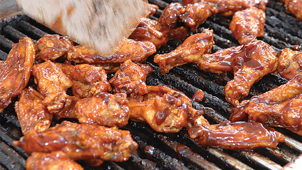 Buffalo wings on the grill at the Anchor Bar 