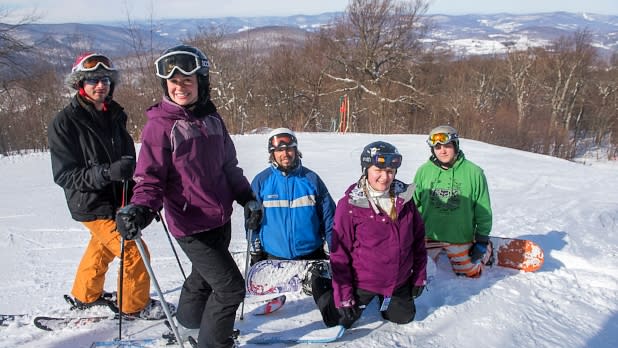 Skiers at Belleayre Mountain