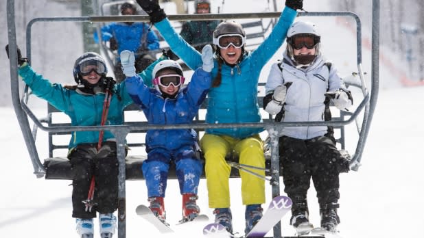 Skiers on Chairlift at Bristol Mountain Ski Center