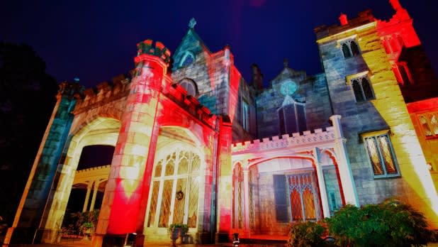 Night lights on Lyndhurst Castle