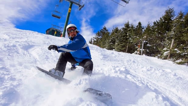 Snowboarder at Belleayre Mountain