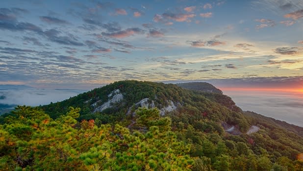 Sunrise over The Trapps at Mohonk Preserve by Gerald Berliner