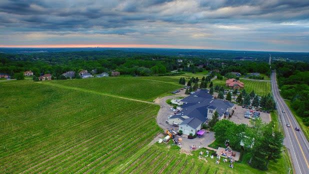 Aerial view of Casa Larga Vineyards, Fairport, New York