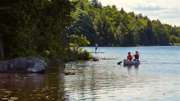 Canoeing/ Paddle Boarding at North-South Lake Campground , Haines Falls, NY, Greene County, Catskill Region