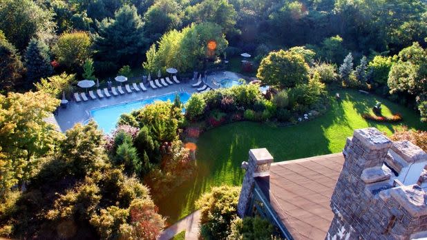 Castle Hotel & Spa bird's eye view of pool and grounds