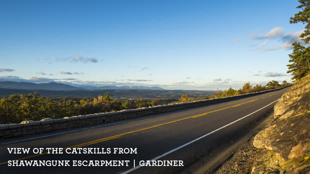 A photo from along the Shawangunk Mountains Scenic Byway with a view of the Catskills