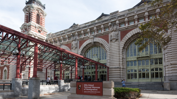 Exterior of Ellis Island National Museum of Immigration in NY