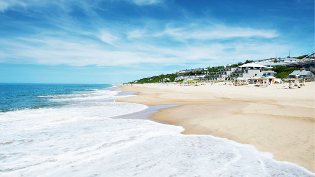 A photo of Gurney’s Montauk Resort from the beach