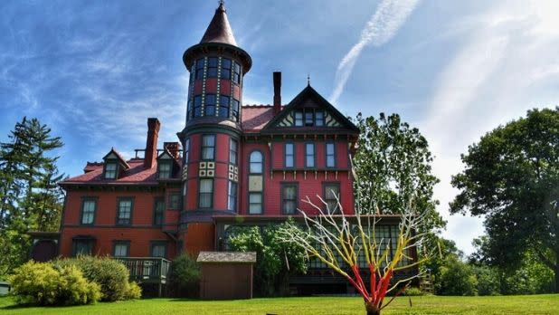 A photo of the exterior of Wilderstein Mansion