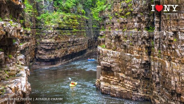Kayakers in Ausable Chasm