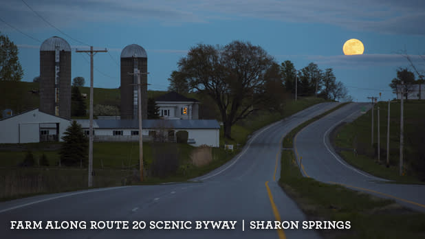 A photo of a farm along the Route 20 Scenic Byway in Sharon Springs