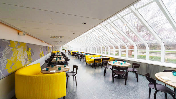 Interior of Yellow Magnolia Cafe at Brooklyn Botanic Garden