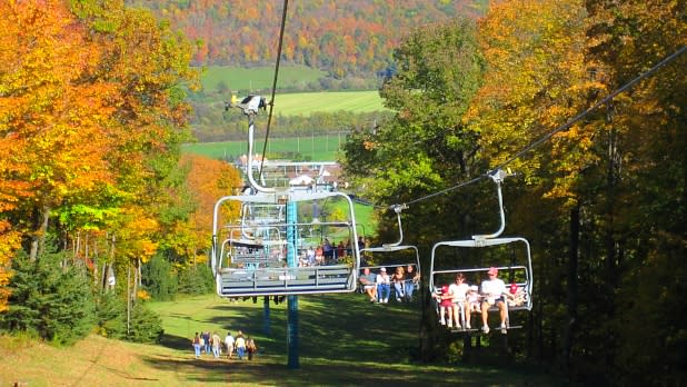 View of fall foliage from the ski lift at Ellicottville Fall Festival