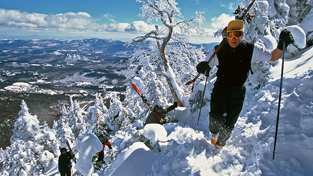 Man Hiking Whiteface Mountain 