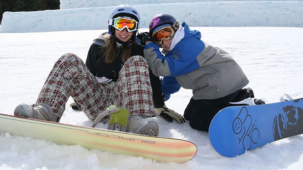 Snowboarding Couple at Hunter Mountain