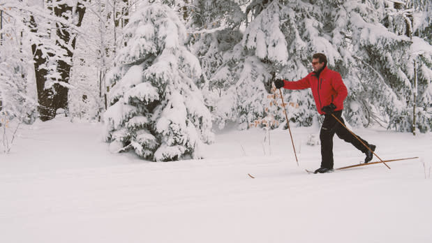 Man Cross-Country Skiing