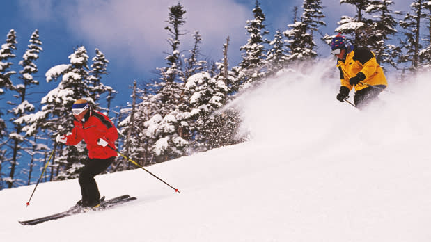 Couple Skiing 