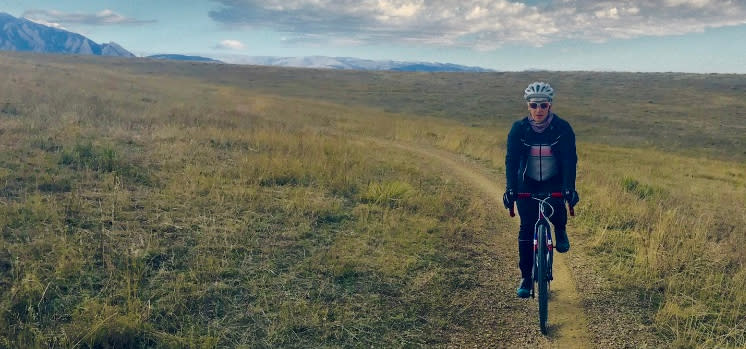 Person Gravel Biking South Boulder Groad in Boulder