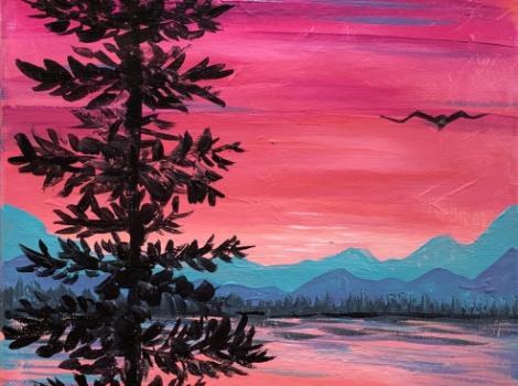 Beautiful Sunset With Pine Trees Zoom Class 5 10 20 Columbus