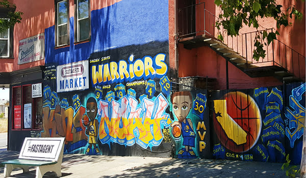 Warriors Mural Downtown