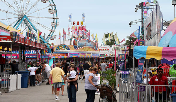 Lake County Fair with ferris wheel and concession stands