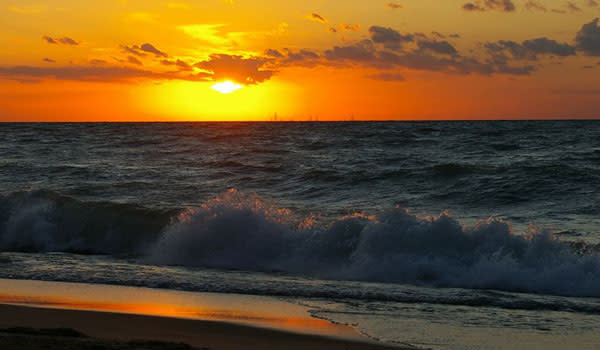Indiana Dunes Beach at sunset
