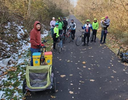 Don't let winter stop you from enjoying bike rides along the Vandalia Trail in Plainfield! (Photo courtesy of Vandalia Trail Facebook page)