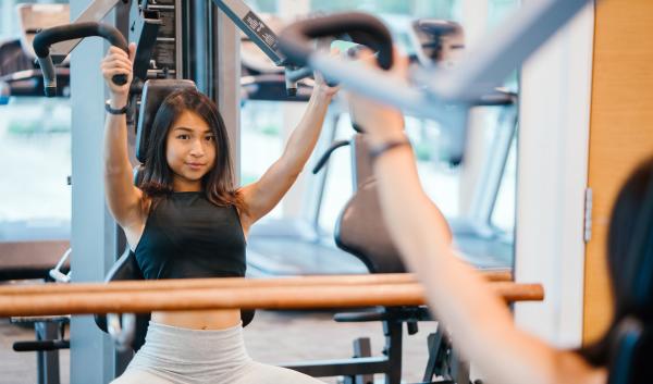 Woman working out in gym