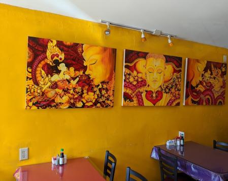 art on the walls at siam orchid restaurant in bellevue kentucky