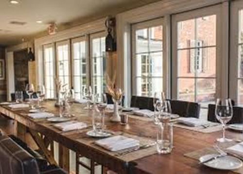 A table set for lunch at the Brick Farm Tavern