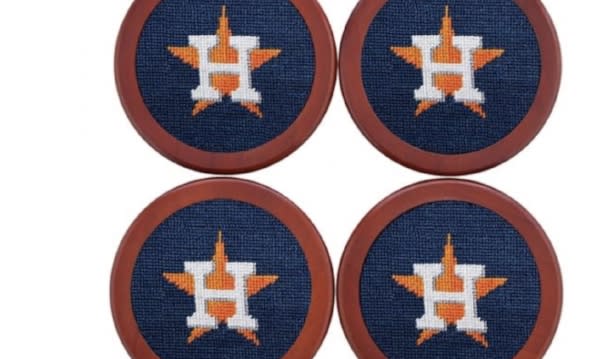 Houston Astros Needlepoint Coaster Set